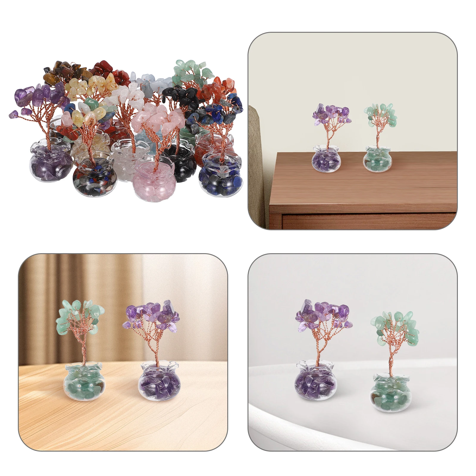 12Pcs Mini Crystal Tree Decor Bonsai Style Wealth Tree Centerpiece for Home Office Desktop Mini Landscape Luck Charm Gift
12Pcs Mini Crystal Tree Decor Bonsai Style Wealth Tree Centerpiece for Home Office Desktop Mini Landscape Luck Charm Gift