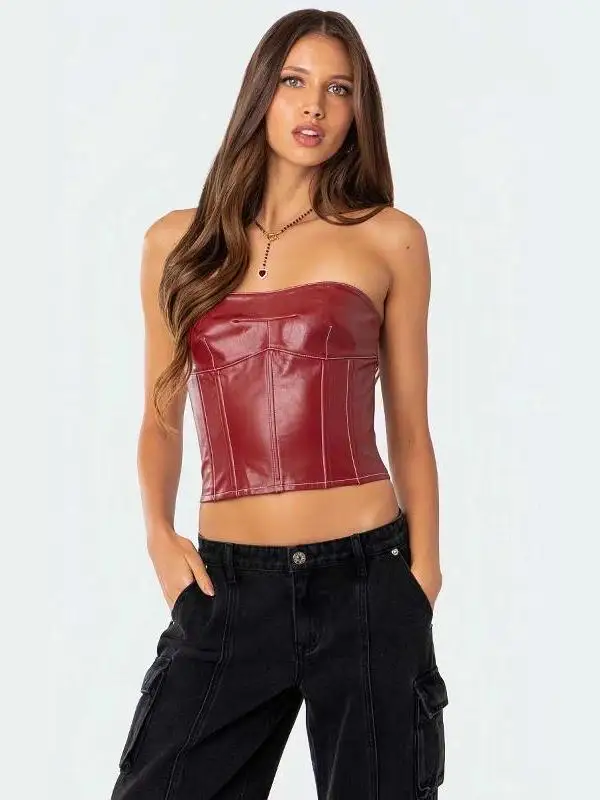 Edikted Women's Motorcycle Sle Faux Leather Tight Strapl Bra Sexy Crop Top Bal Design Streetwear Trend
Edikted Women's Motorcycle Sle Faux Leather Tight Strapl Bra Sexy Crop Top Bal Design Streetwear Trend