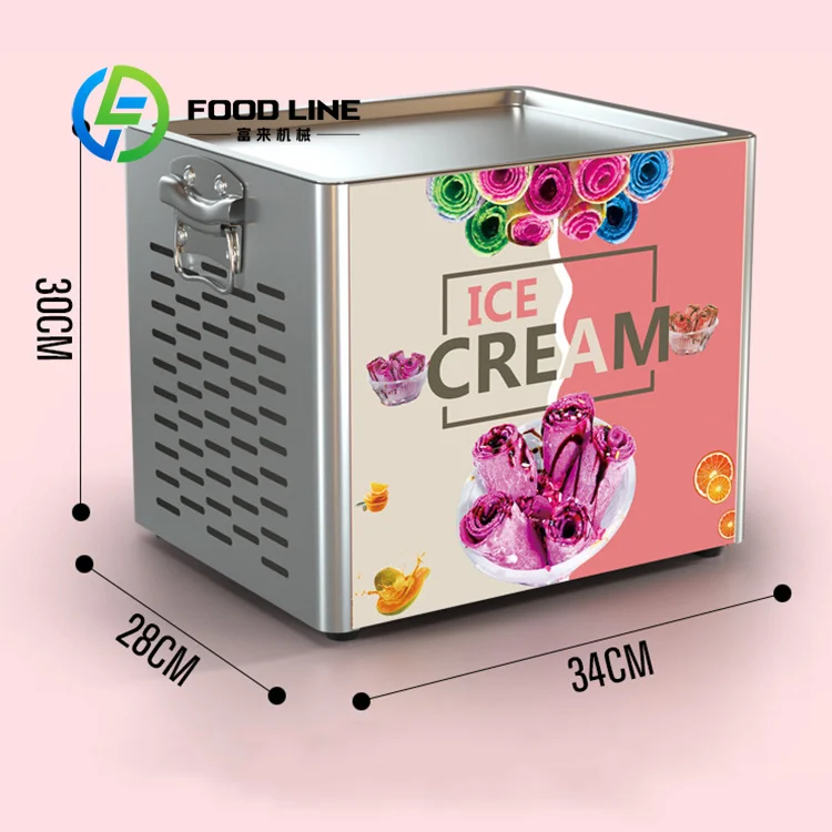 Thai Ice Cream Roll Machine Fast Freezing Flat Pan Design For Making Fresh Fruit Rolled Ice Cream In Snack Shop And Street Stall
Thai Ice Cream Roll Machine Fast Freezing Flat Pan Design For Making Fresh Fruit Rolled Ice Cream In Snack Shop And Street Stall