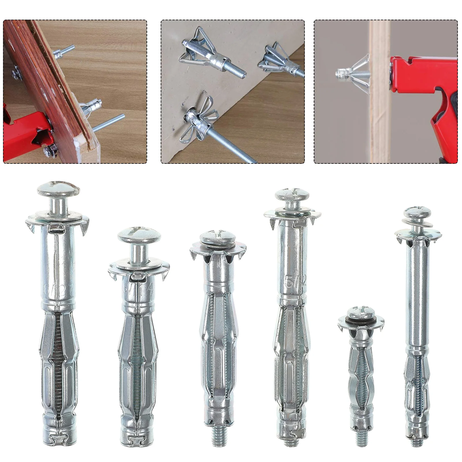 42 Pcs Expansion Bolts Rivets Hollow Wall Anchors Drywall Jack Nuts Kit Door Screws Galvanized Steel Rust Proof
42 Pcs Expansion Bolts Rivets Hollow Wall Anchors Drywall Jack Nuts Kit Door Screws Galvanized Steel Rust Proof