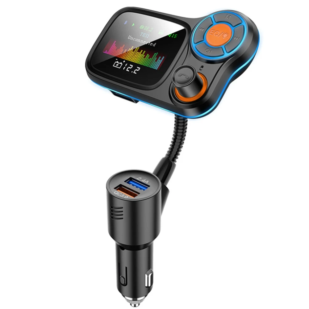 T831 FM Transmitter Car Charger Quick Charge 3.0 Dual USB Fast Charging Bluetooth 5.0 Music MP3 Player LCD Display
T831 FM Transmitter Car Charger Quick Charge 3.0 Dual USB Fast Charging Bluetooth 5.0 Music MP3 Player LCD Display