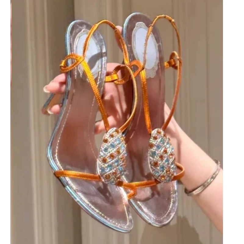 Crystal Rhinestone Open Toe High Heel Sandals Woman Summer 2026 Orange Silver Slingback Stiletto Thin Heel Wedding Shoes
Crystal Rhinestone Open Toe High Heel Sandals Woman Summer 2026 Orange Silver Slingback Stiletto Thin Heel Wedding Shoes