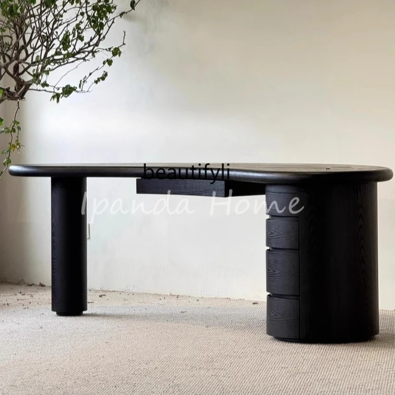 Medieval solid wood desk home black designer retro art special-shaped premium desk writing desk computer table
Medieval solid wood desk home black designer retro art special-shaped premium desk writing desk computer table