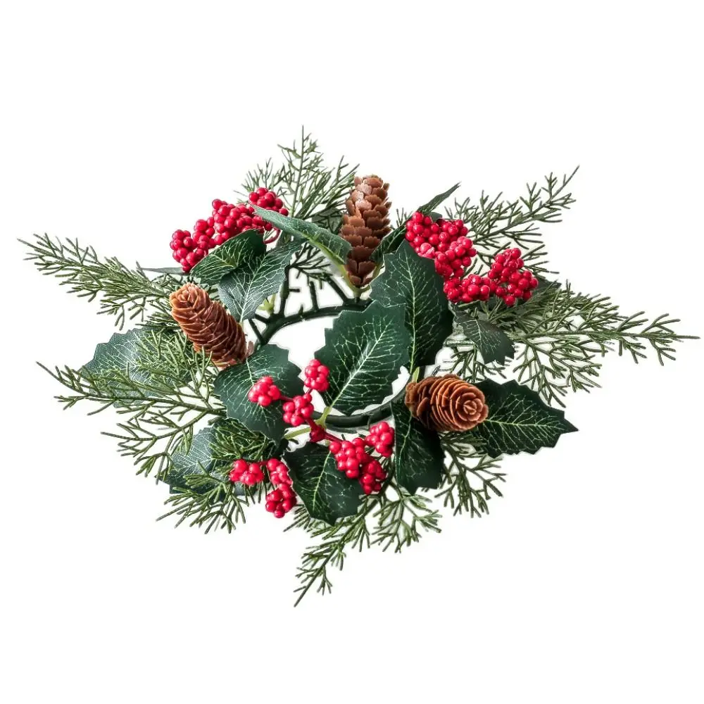 Xmas Ornaments Artificial Flower Candlestick Wreath 28cm Red Fruit Candle Holder Wreath Pine Pinecone Wreath Wedding Decor
Xmas Ornaments Artificial Flower Candlestick Wreath 28cm Red Fruit Candle Holder Wreath Pine Pinecone Wreath Wedding Decor