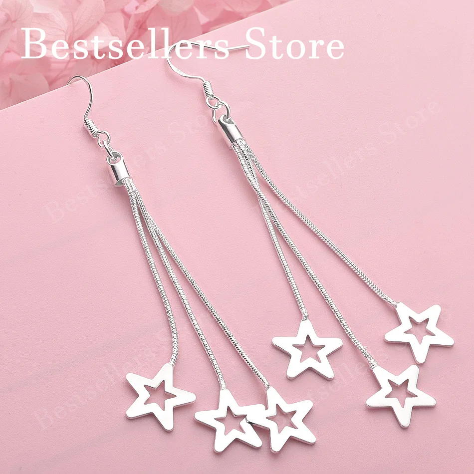 Stylish 925 Sterling Silver Exquisite Openwork Star Tassel Earrings for Women - Charming Party Gift Accessories
Stylish 925 Sterling Silver Exquisite Openwork Star Tassel Earrings for Women - Charming Party Gift Accessories
