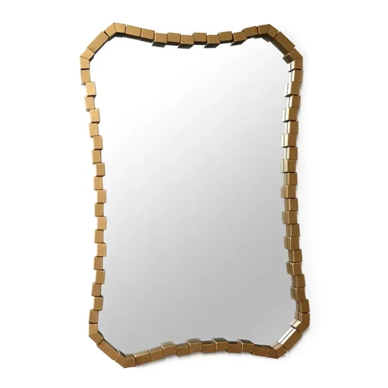 Modern curved decorative wooden column structure mirror hanging gold solid wood frame wall mirror
Modern curved decorative wooden column structure mirror hanging gold solid wood frame wall mirror