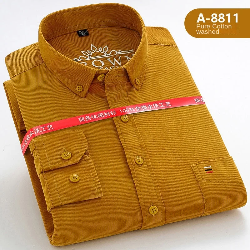 Return Corduroy Men Dress Shirt England Style 100% Cotton Casual Shirt Men Long-Sleeved Shirts Autumn Winter Loose Plus Size
Return Corduroy Men Dress Shirt England Style 100% Cotton Casual Shirt Men Long-Sleeved Shirts Autumn Winter Loose Plus Size
