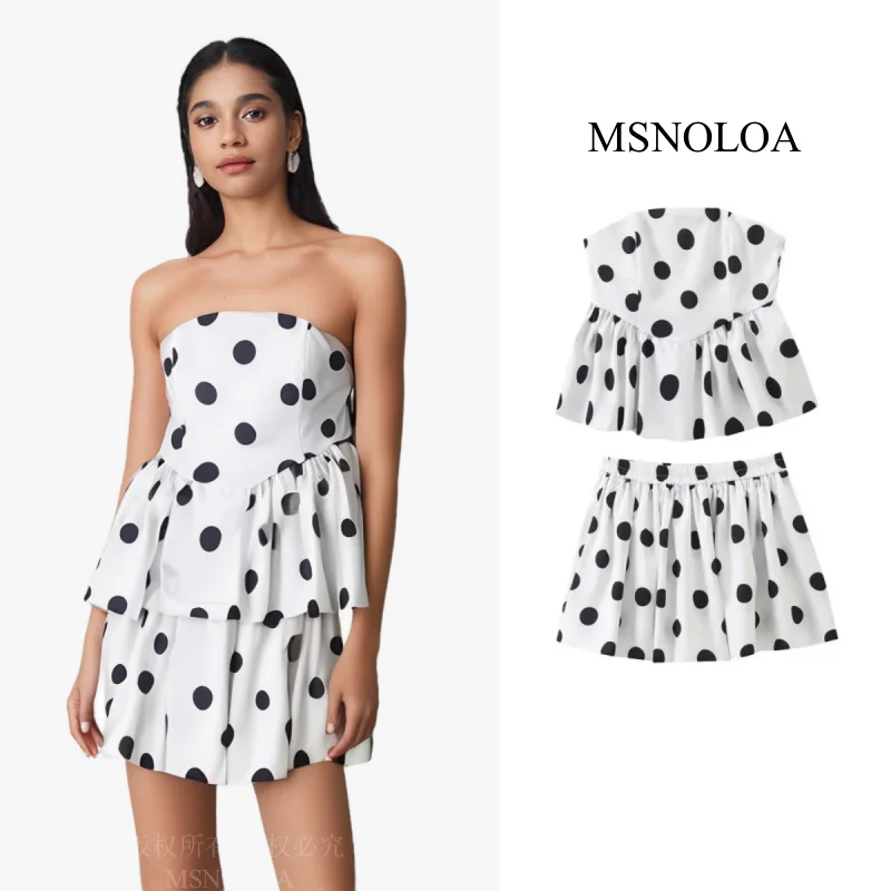 2024Women's Summer Fashion Solid Color Tube Top Polka Dot Suit Female Elegant Zipper Strapless Tops+Chic Elastic Waist Shorts
2024Women's Summer Fashion Solid Color Tube Top Polka Dot Suit Female Elegant Zipper Strapless Tops+Chic Elastic Waist Shorts
