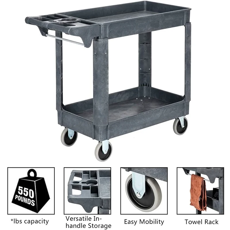 Multi-purpose 2-Tier Hand Truck—Ideal for Warehouses Garages and Cleaning Tasks—Heavy-Duty PP-Wheeled Hand Truck
Multi-purpose 2-Tier Hand Truck—Ideal for Warehouses Garages and Cleaning Tasks—Heavy-Duty PP-Wheeled Hand Truck