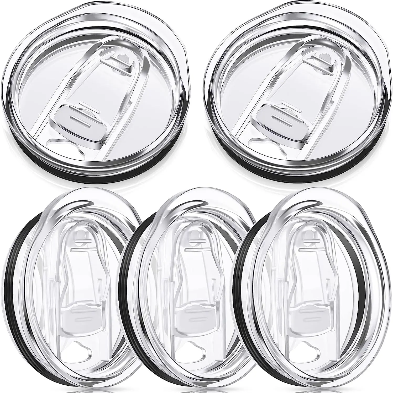 20 oz Skinny Tumbler Replacement Lids with Splash Resistant Covers Spill Proof for Mouth Cooler Cup, Clear, 5 Pack
20 oz Skinny Tumbler Replacement Lids with Splash Resistant Covers Spill Proof for Mouth Cooler Cup, Clear, 5 Pack