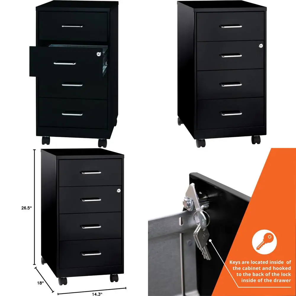 26.5-Inch 4-Drawer Mobile Storage Cabinet
26.5-Inch 4-Drawer Mobile Storage Cabinet
