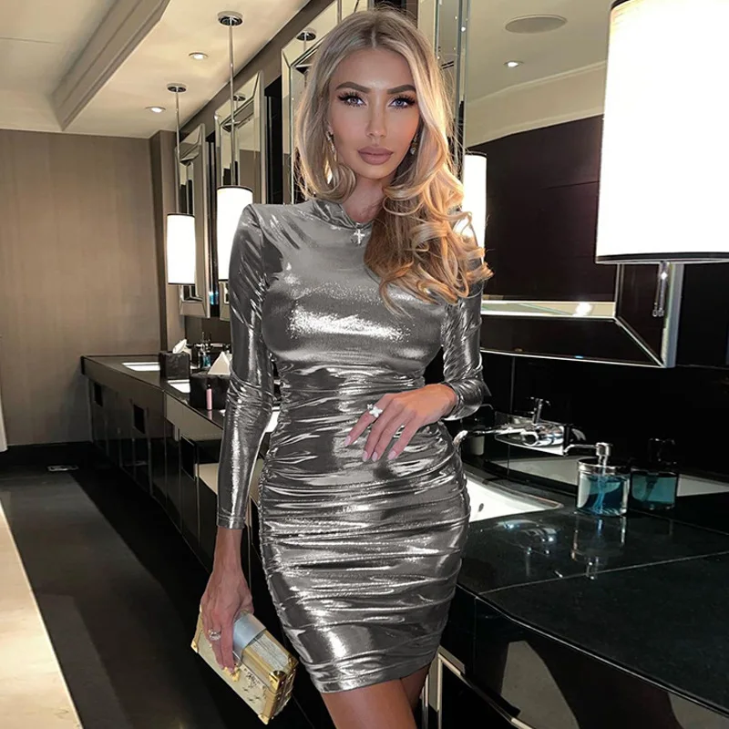 Europe and the United States women's winter fashion new sexy slimming pleated long sleeve wrap hip skirt polyester dress
Europe and the United States women's winter fashion new sexy slimming pleated long sleeve wrap hip skirt polyester dress