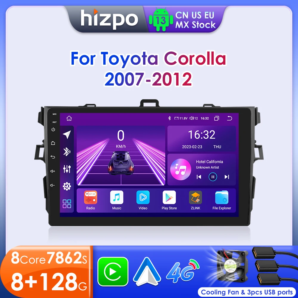 Hizpo 8 Core 8+128G For Toyota Corolla E140/150 2007 - 2012 2Din Android Car Radio Multimedia Video Player Autoradio Carplay GPS
Hizpo 8 Core 8+128G For Toyota Corolla E140/150 2007 - 2012 2Din Android Car Radio Multimedia Video Player Autoradio Carplay GPS
