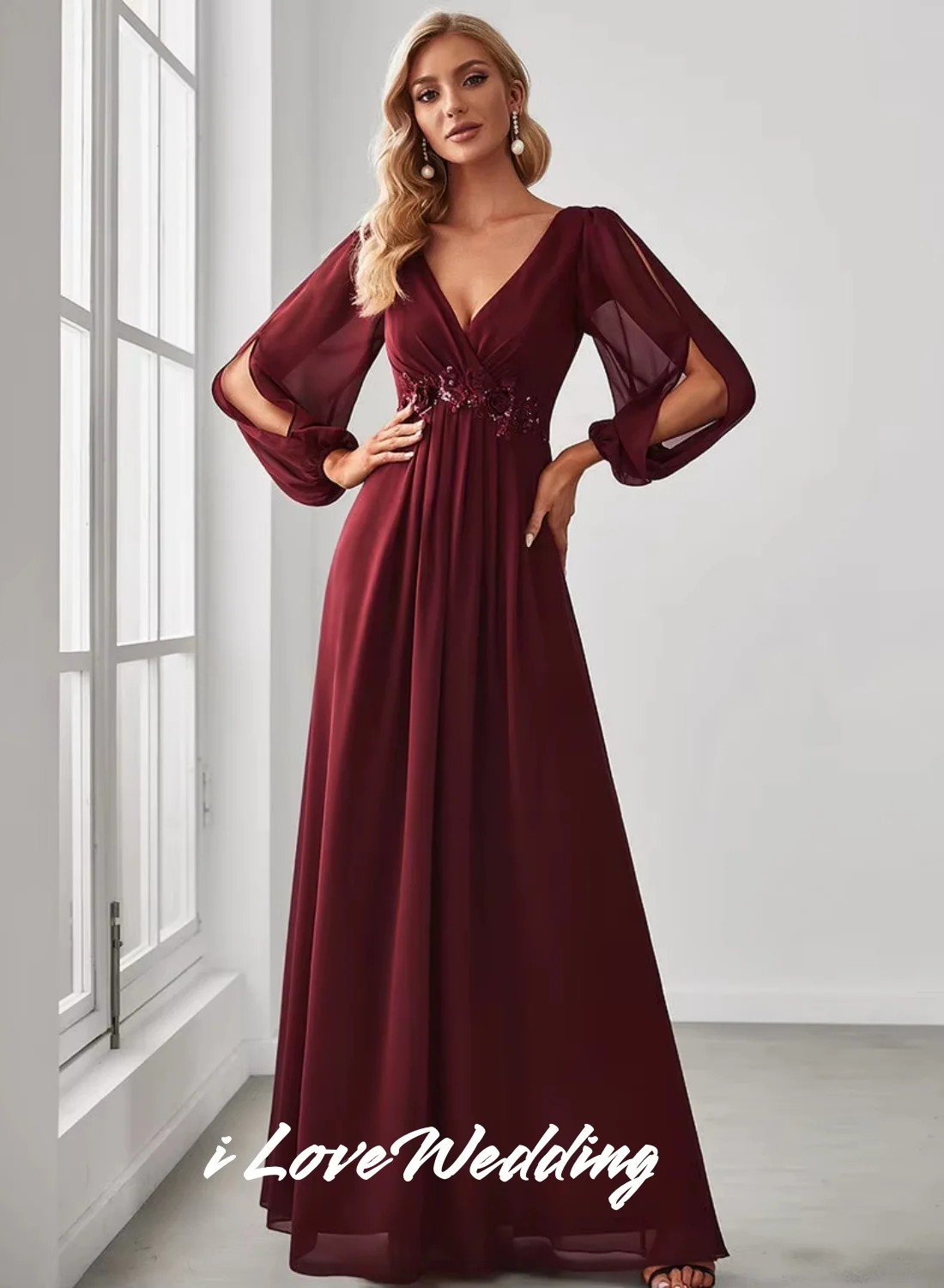 Elegant V-Neck Chiffon Evening Dress Lantern Sleeve Prom Dress A-Line Floor Length Waist Sequin Appliques Ruched Customized
Elegant V-Neck Chiffon Evening Dress Lantern Sleeve Prom Dress A-Line Floor Length Waist Sequin Appliques Ruched Customized