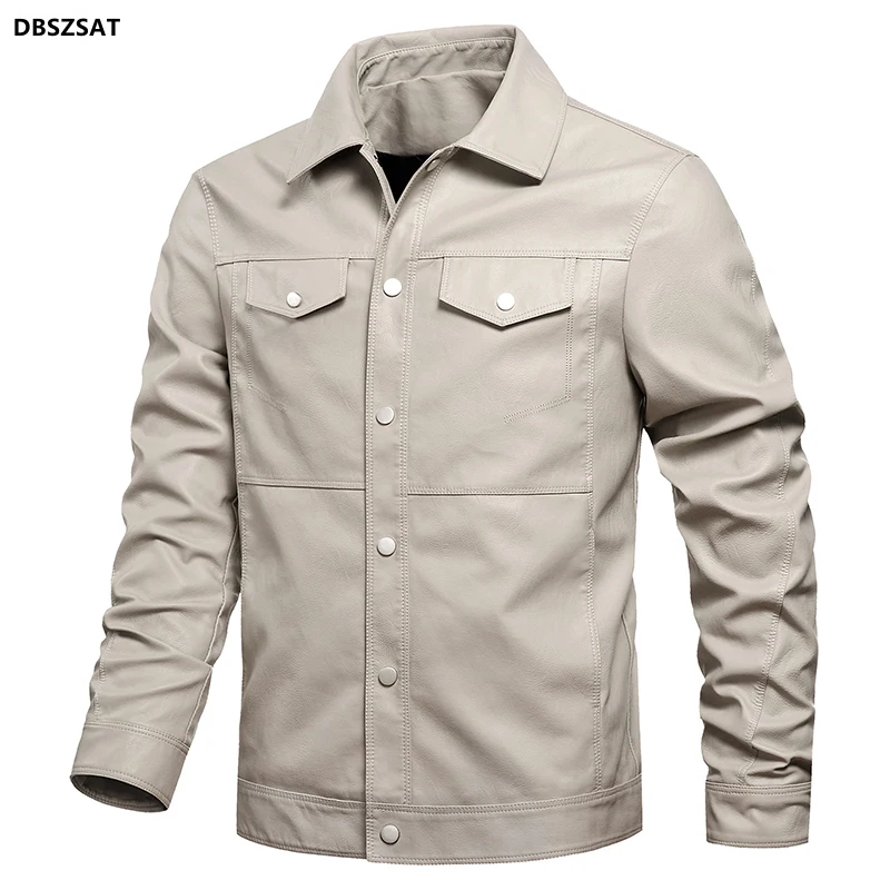 New Spring Autumn Men's Zipper Large Size Lapel Leather Jacket Men's Fashion Motorcycle Pu Leather Jacket Motorcycle Clothing
New Spring Autumn Men's Zipper Large Size Lapel Leather Jacket Men's Fashion Motorcycle Pu Leather Jacket Motorcycle Clothing