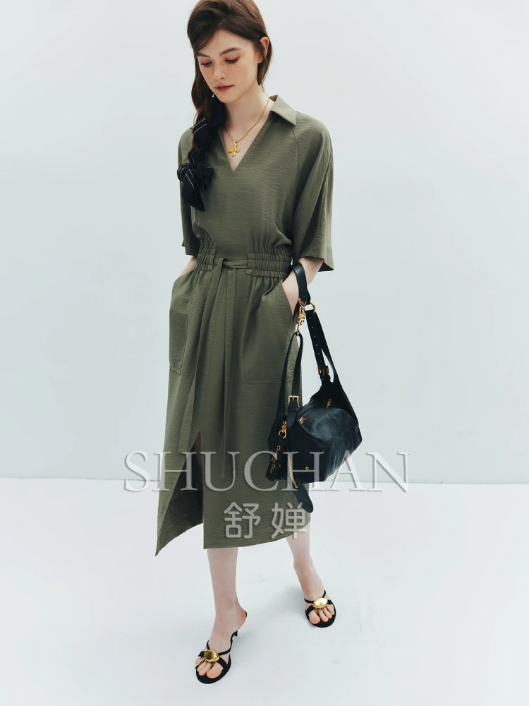 Cool Fabric, Slightly Wrinkled Texture Scissors V-neck Elastic Drawstring Waist Summer Dress Women
Cool Fabric, Slightly Wrinkled Texture Scissors V-neck Elastic Drawstring Waist Summer Dress Women