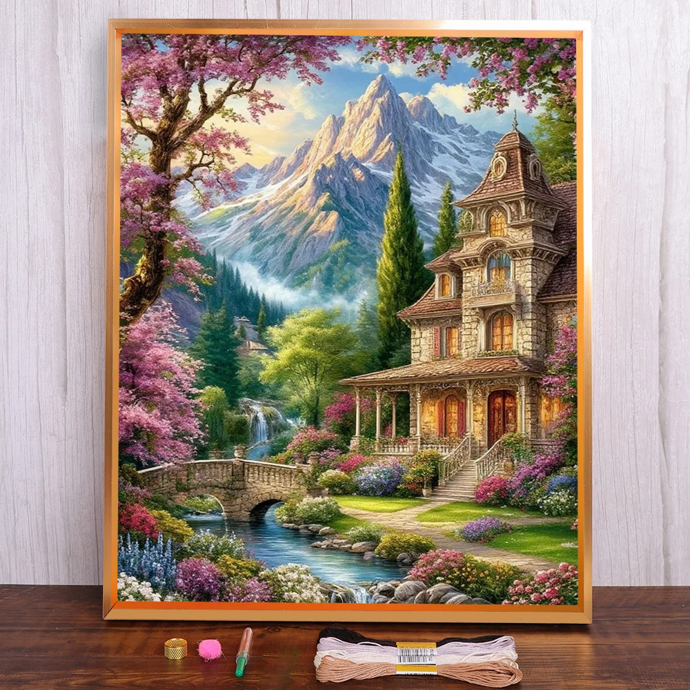 Landscape Villa By River Cross-Stitch Embroidery Complete Kit Painting Handicraft Handiwork Handmade For Adults Design Counted
Landscape Villa By River Cross-Stitch Embroidery Complete Kit Painting Handicraft Handiwork Handmade For Adults Design Counted