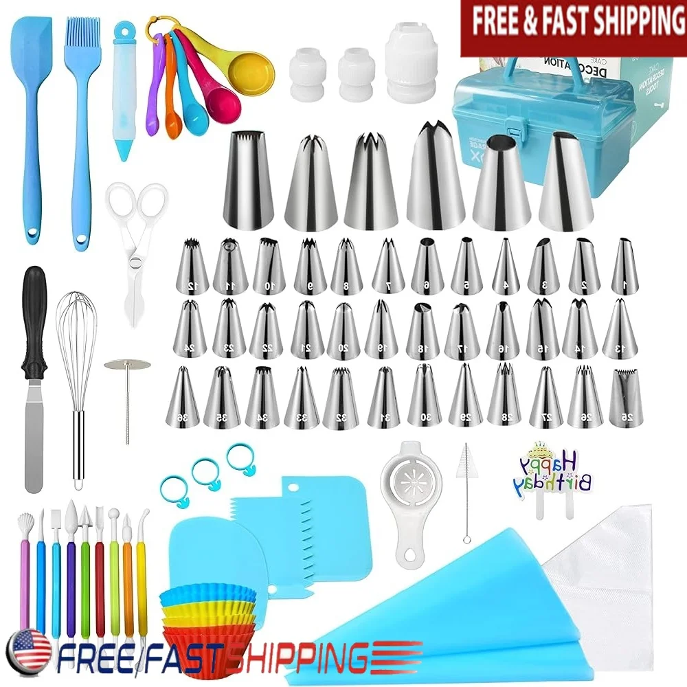 228 Pcs Cake Decorating Supplies Kit with Piping Tips Baking Tools Set Beginners and Kids Cupcake Frosting Decorating
228 Pcs Cake Decorating Supplies Kit with Piping Tips Baking Tools Set Beginners and Kids Cupcake Frosting Decorating