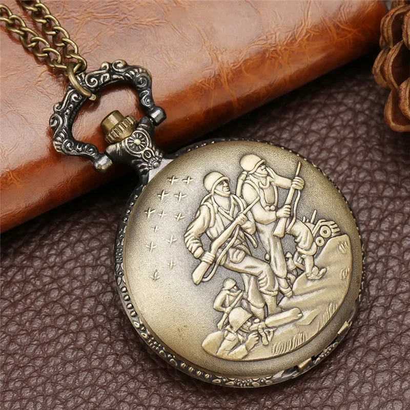 Antique Soldier Battlefield Design Full Hunter Quartz Movement Pocket Watch for Men Women Arabic Number Necklace Chain Clock
Antique Soldier Battlefield Design Full Hunter Quartz Movement Pocket Watch for Men Women Arabic Number Necklace Chain Clock