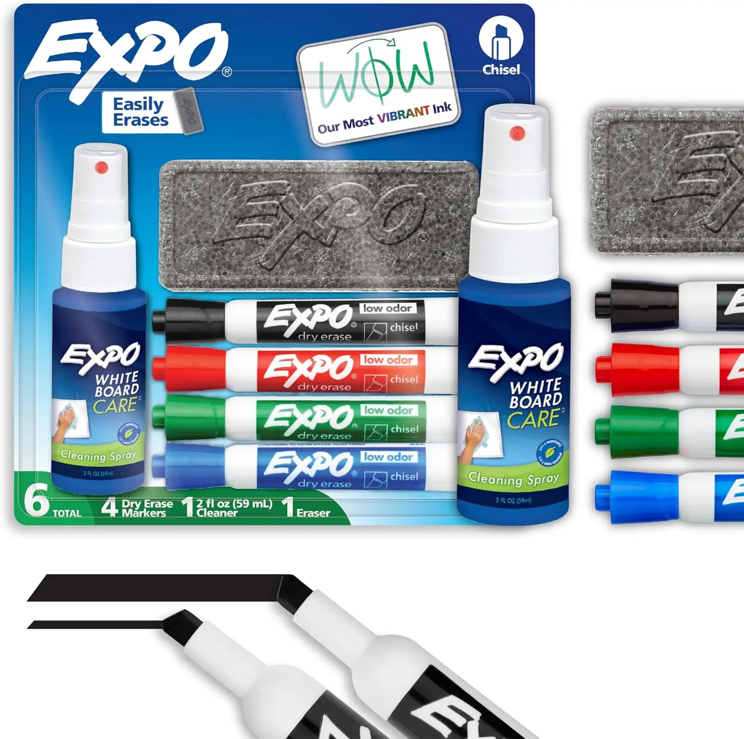 Dry Erase Markers Kit, Chisel Tip, Assorted Colors, Eraser, Spray Cleaner, 6 Count - Whiteboard, Calendar, Office Essentials, Sc
Dry Erase Markers Kit, Chisel Tip, Assorted Colors, Eraser, Spray Cleaner, 6 Count - Whiteboard, Calendar, Office Essentials, Sc