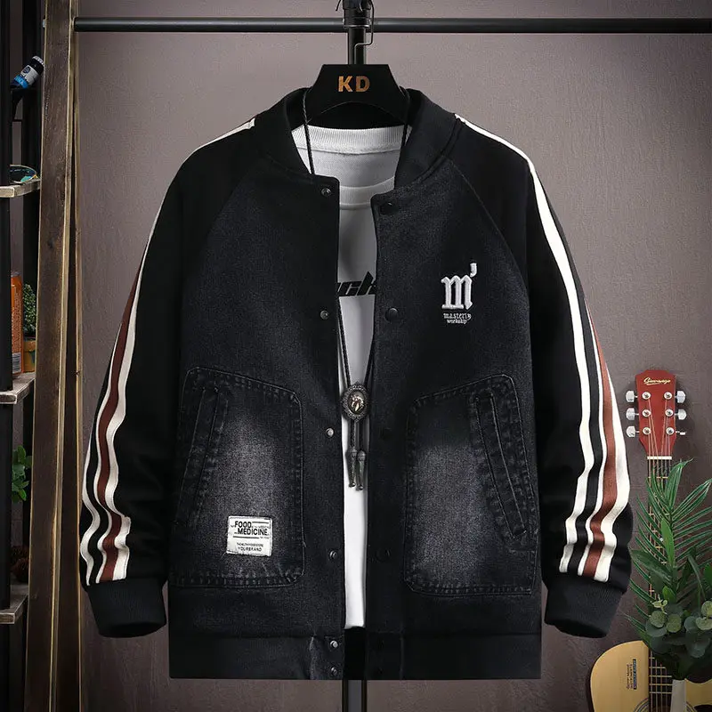 Мужская джинсовая куртка свободного кроя из смесового хлопка с бейсбольным воротником, повседневная, универсальная, молодежная
Мужская джинсовая куртка свободного кроя из смесового хлопка с бейсбольным воротником, повседневная, универсальная, молодежная