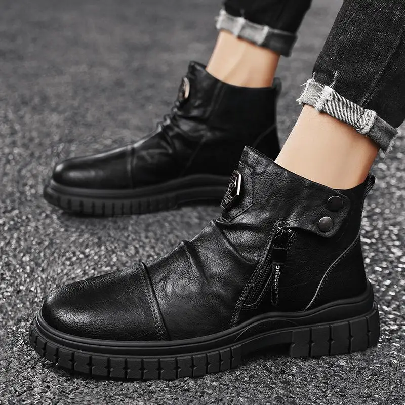 Winter Men Causal Boots Round Toe Synthetic Leather Buckle Zipper Solid Color Men's Boots Cold Resistant Comfortable Men Boots
Winter Men Causal Boots Round Toe Synthetic Leather Buckle Zipper Solid Color Men's Boots Cold Resistant Comfortable Men Boots