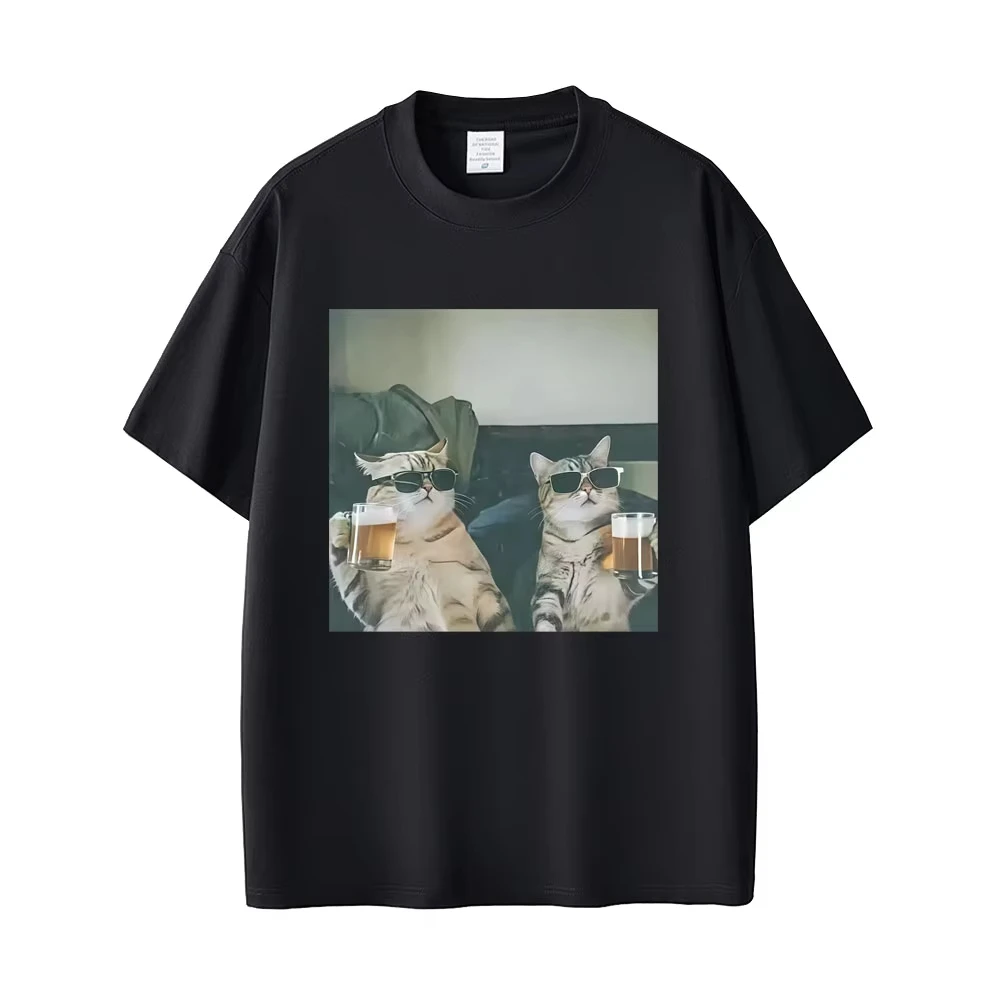 2026 Cat Drinking Beer Funny Meme T-shirt Men Women Casual Cotton Vintage Short Sleeve T Shirt Men's Fashion Crewneck T-shirts
2026 Cat Drinking Beer Funny Meme T-shirt Men Women Casual Cotton Vintage Short Sleeve T Shirt Men's Fashion Crewneck T-shirts