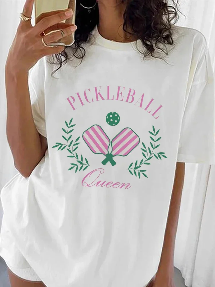 Pickleball Printed Women's Clothing Fun Cartoon Pattern T-Shirt Women's Summer Style Trendy Fashion Women's Casual O-Neck T-Shir
Pickleball Printed Women's Clothing Fun Cartoon Pattern T-Shirt Women's Summer Style Trendy Fashion Women's Casual O-Neck T-Shir