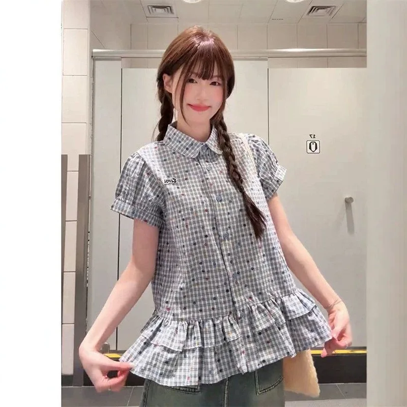 New Summer French Literary Retro Color Polka Dot Khaki Light Blue Plaid Girl's Puff Sleeve Ruffled College Style Women's Top
New Summer French Literary Retro Color Polka Dot Khaki Light Blue Plaid Girl's Puff Sleeve Ruffled College Style Women's Top