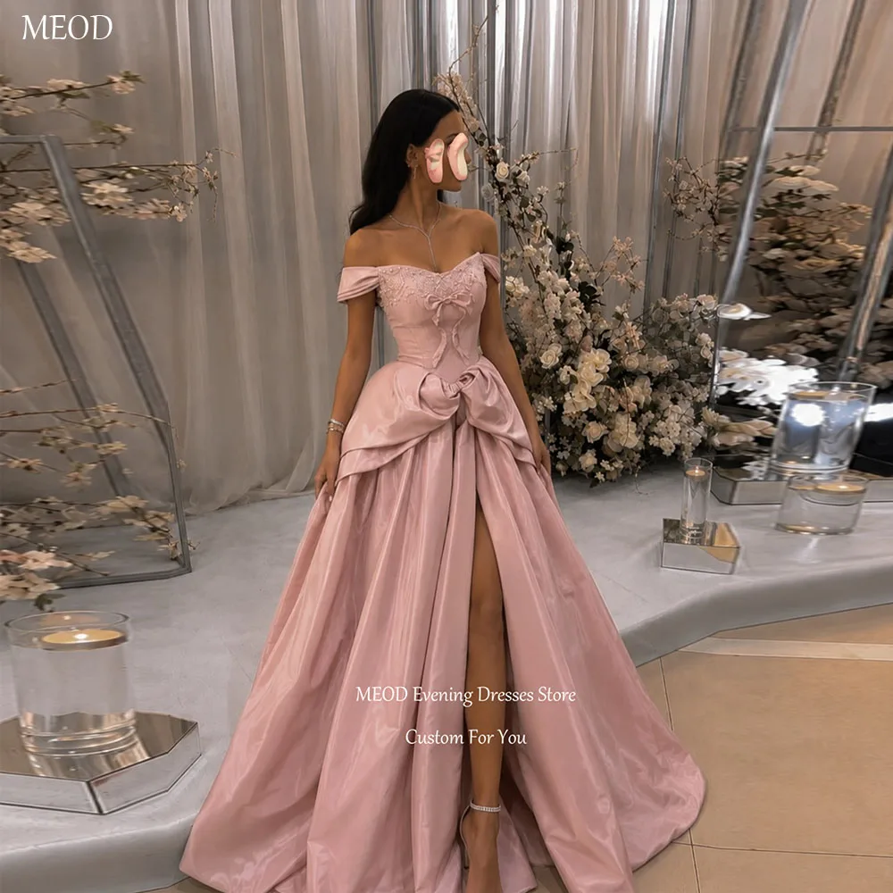 MEOD Pink Sweetheart A Line Evening Dress Off The Shoulder Satin Formal Party Gown High Slit Bow Women's Prom Gown Customized
MEOD Pink Sweetheart A Line Evening Dress Off The Shoulder Satin Formal Party Gown High Slit Bow Women's Prom Gown Customized