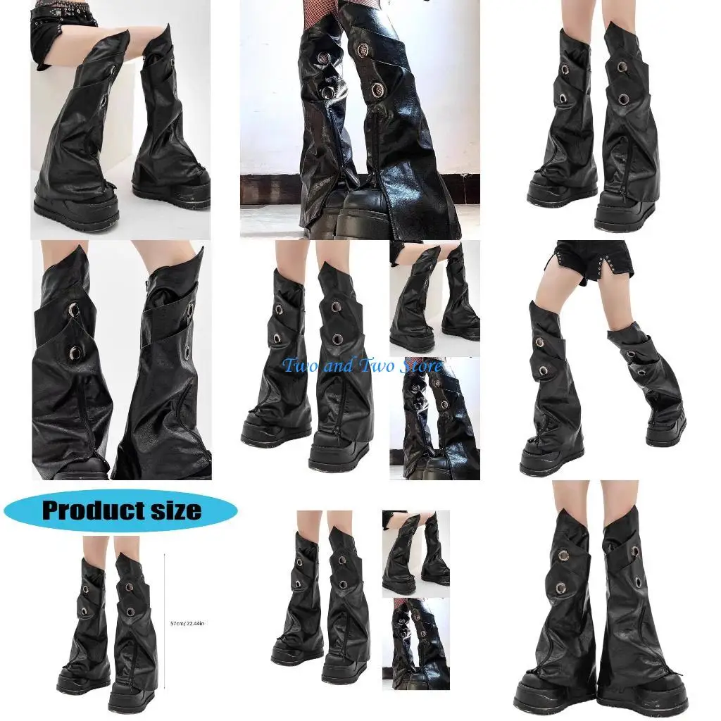 HX6F Women Gothic Punk Zippers Armour Leg Gaiters Faux Leather Leg Warmer Covers Harajuku Baggy Grunge Boot Covers Streetwear
HX6F Women Gothic Punk Zippers Armour Leg Gaiters Faux Leather Leg Warmer Covers Harajuku Baggy Grunge Boot Covers Streetwear