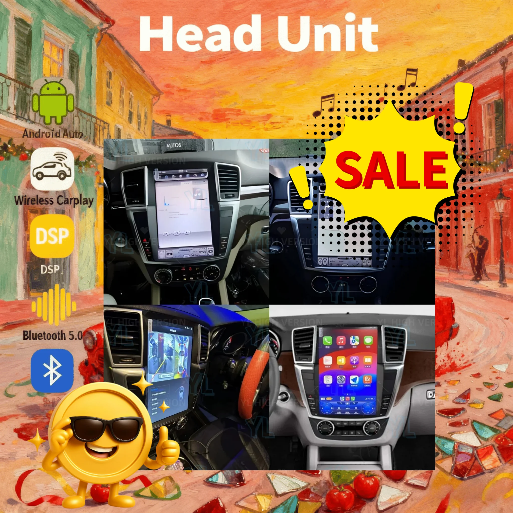 Автомобильная магнитола с QLED-экраном для Mercedes Benz ML 2012-2015, Android 13, GPS-навигация, мультимедийный проигрыватель, беспроводной CarPlay, 4G, BT 5.0
Автомобильная магнитола с QLED-экраном для Mercedes Benz ML 2012-2015, Android 13, GPS-навигация, мультимедийный проигрыватель, беспроводной CarPlay, 4G, BT 5.0