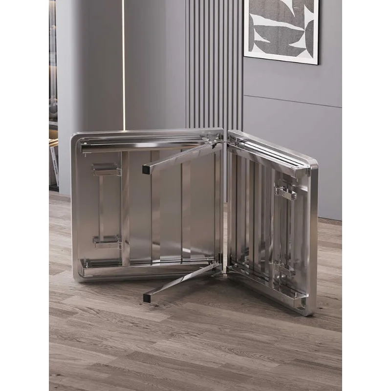 Round corner thickened stainless steel folding table rectangular workbench portable home dining table console camping
Round corner thickened stainless steel folding table rectangular workbench portable home dining table console camping