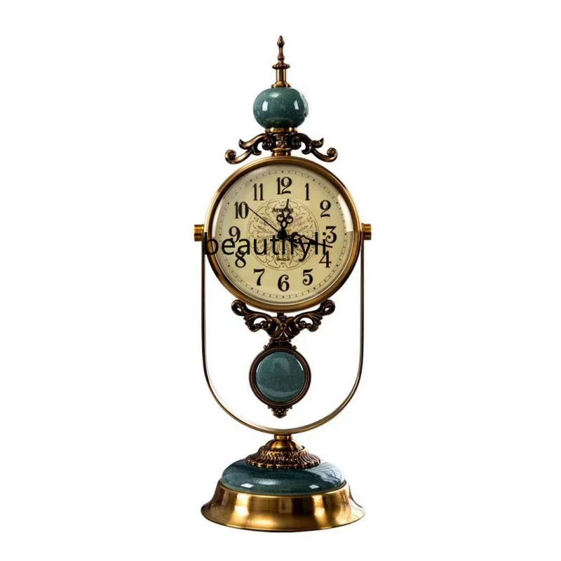 Retro living room desktop clock ornament light luxury atmosphere fashion creativity, household metal silent clock
Retro living room desktop clock ornament light luxury atmosphere fashion creativity, household metal silent clock