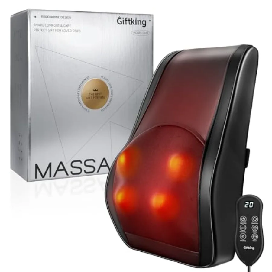 Heat Shiatsu Neck Massager with 3D Deep Tissue Massage Pillow for Back Shoulder Leg Relief Soft Gray Design Gift Set with Card
Heat Shiatsu Neck Massager with 3D Deep Tissue Massage Pillow for Back Shoulder Leg Relief Soft Gray Design Gift Set with Card