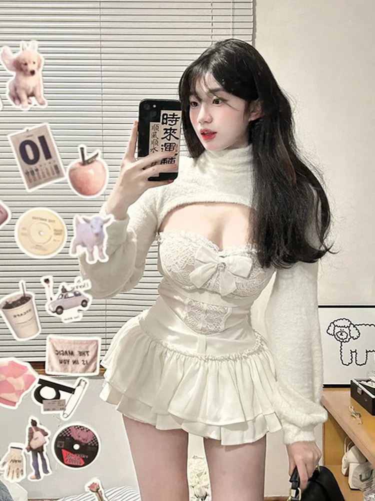 Lace Crop Top Tank Top Skirt Tee-Piece Set Design Sensual Small Pure Desire Girl Suit Layering Wear 8-25 Years Old
Lace Crop Top Tank Top Skirt Tee-Piece Set Design Sensual Small Pure Desire Girl Suit Layering Wear 8-25 Years Old