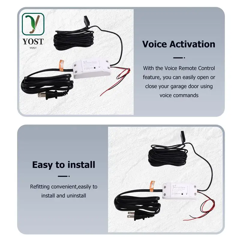 Контроллер гаражных ворот YOST, контроллер Wi-Fi, умный контроллер дверей, переключатель открывания, голосовой пульт дистанционного управления
Контроллер гаражных ворот YOST, контроллер Wi-Fi, умный контроллер дверей, переключатель открывания, голосовой пульт дистанционного управления