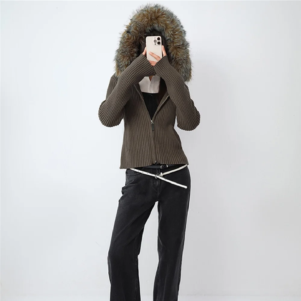 2025 Fall Women's Sweater Jacket Knitted Stretch Corset Casual Women's Hooded Coat y2k New Fashion High-Quality Versatile Coat
2025 Fall Women's Sweater Jacket Knitted Stretch Corset Casual Women's Hooded Coat y2k New Fashion High-Quality Versatile Coat