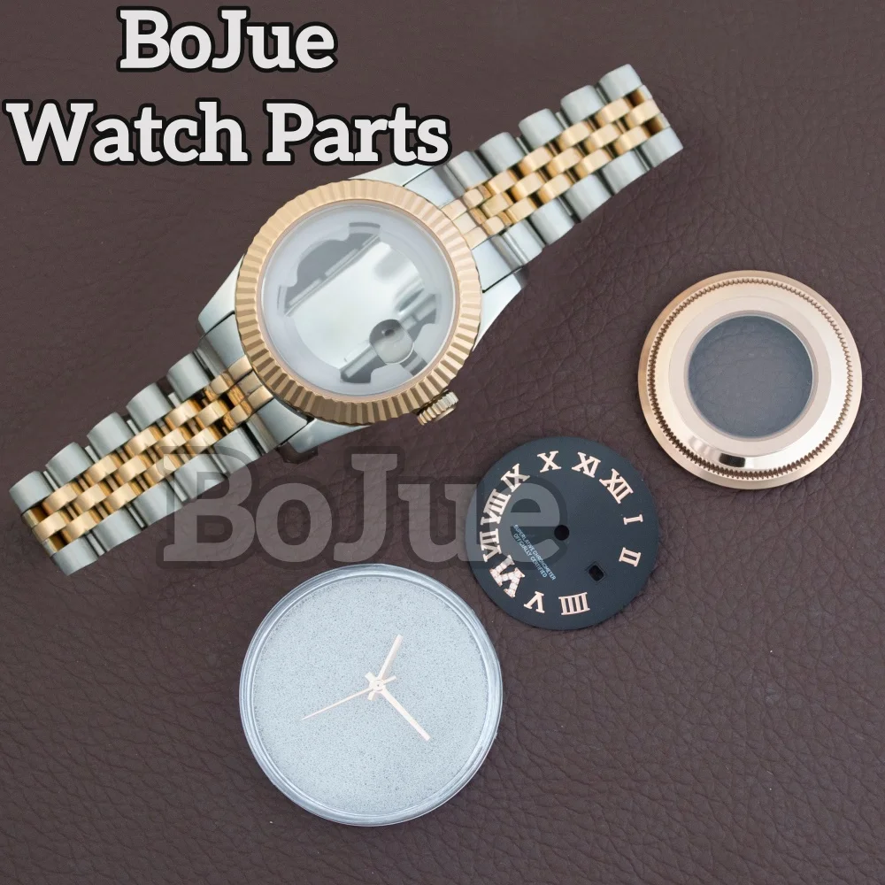 33mm NH05 NH06 Women Watch Case Strap Silver Rose Gold Stainless Steel Case Sapphire Crystal Waterproof for Datejust 24.5mm Dial
33mm NH05 NH06 Women Watch Case Strap Silver Rose Gold Stainless Steel Case Sapphire Crystal Waterproof for Datejust 24.5mm Dial