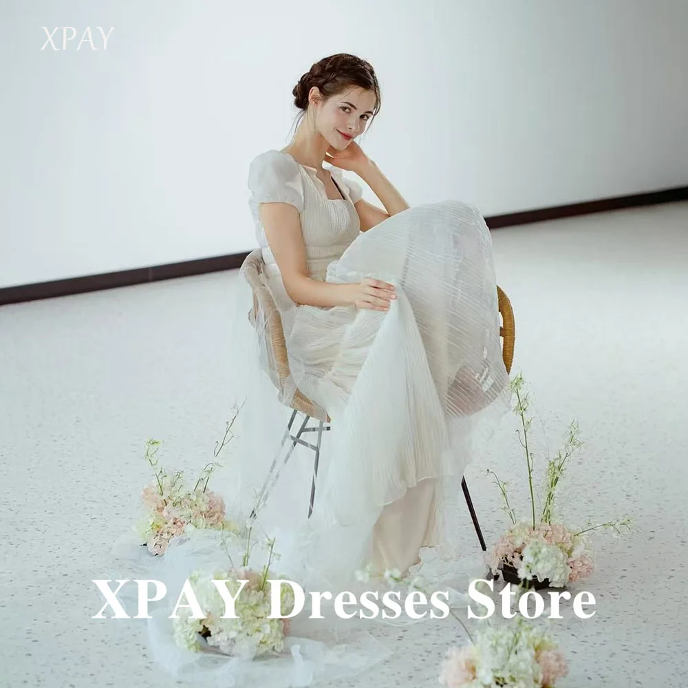 XPAY Garden Puff Sleeves Square Collar Simple A Line Wedding Dresses Pleat Floor Length Corset Back Bridal Gowns Customized 2025
XPAY Garden Puff Sleeves Square Collar Simple A Line Wedding Dresses Pleat Floor Length Corset Back Bridal Gowns Customized 2025