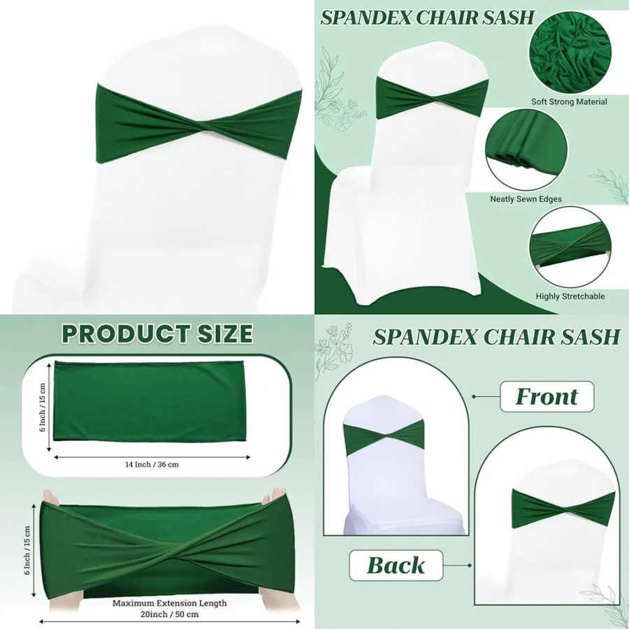 Pack of Spandex Chair Sashes Bows Elastic Stretch Dining Chair Bands Ties Without Slider Buckle Universal fits for Wedding Baby
Pack of Spandex Chair Sashes Bows Elastic Stretch Dining Chair Bands Ties Without Slider Buckle Universal fits for Wedding Baby