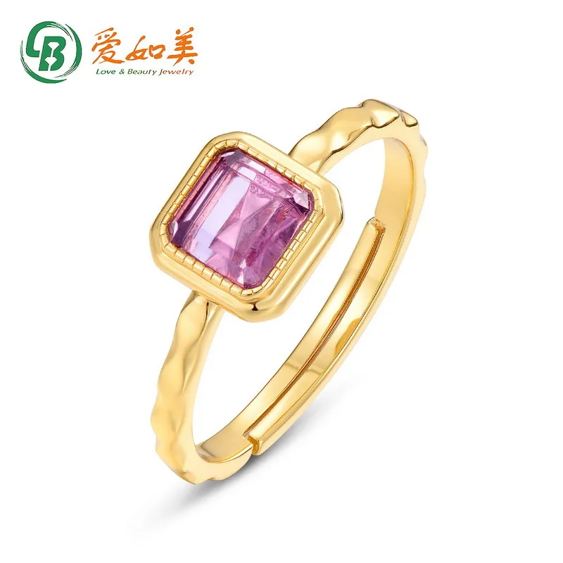 Princess Fang Natural Purple Crystal Open Ring for Women 18K Gold PT950 Platinum Silver Plated 7-Layer Gold Geometric Ring
Princess Fang Natural Purple Crystal Open Ring for Women 18K Gold PT950 Platinum Silver Plated 7-Layer Gold Geometric Ring