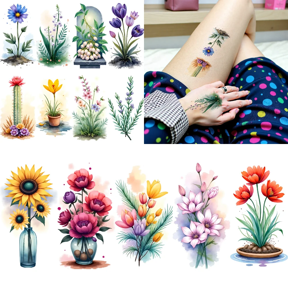 9pcs Temporary Tattoo Flower Designs Waterproof Long-lasting Body Stickers Botanical Art Temporary Tattoo Stickers For Girls
9pcs Temporary Tattoo Flower Designs Waterproof Long-lasting Body Stickers Botanical Art Temporary Tattoo Stickers For Girls