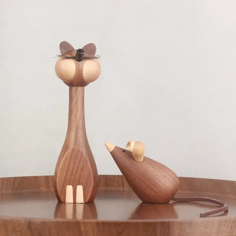 Скандинавские фигурки кошки и мыши из массива дерева, декор для кабинета, подарочные украшения в виде крысы (знак зодиака)
Скандинавские фигурки кошки и мыши из массива дерева, декор для кабинета, подарочные украшения в виде крысы (знак зодиака)