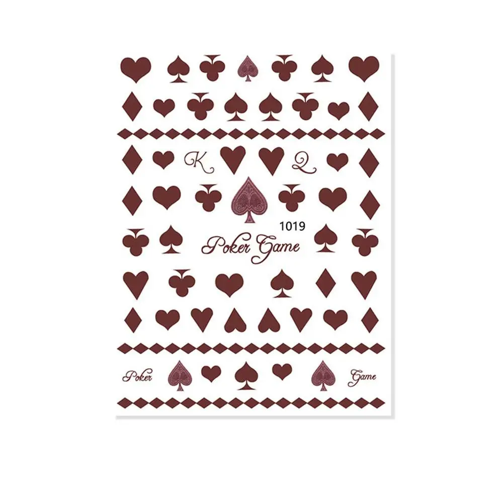 Japanese Interesting Adhesive Decals DIY Nail Decoration Manicure Poker Nail Art Sticker Playing Cards Design
Japanese Interesting Adhesive Decals DIY Nail Decoration Manicure Poker Nail Art Sticker Playing Cards Design