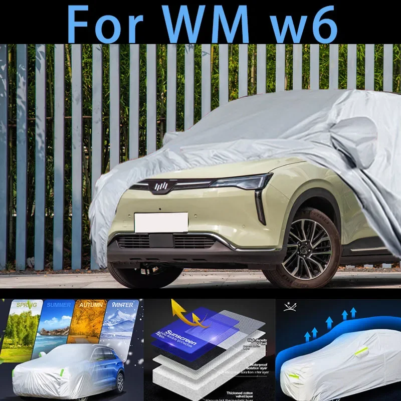 For WM w6 Car protective cover,sun protection,rain protection, UV protection,dust prevention auto paint protective
For WM w6 Car protective cover,sun protection,rain protection, UV protection,dust prevention auto paint protective