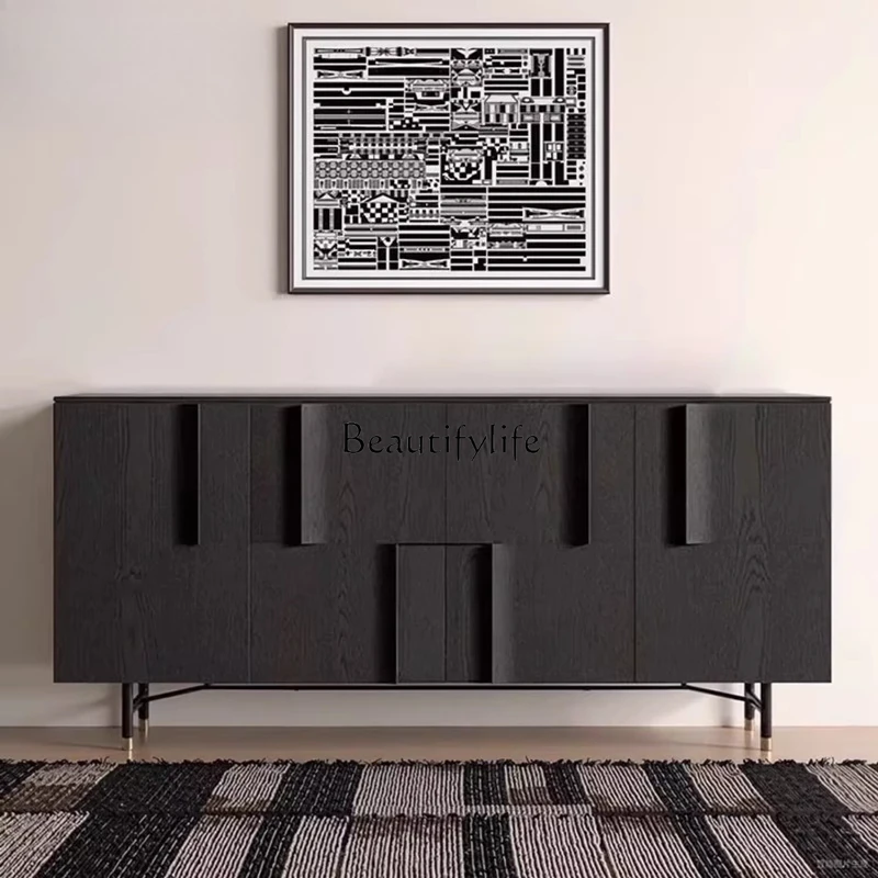 Italian Nordic minimalist creative dining side tea cabinet entry door black oak door cabinet
Italian Nordic minimalist creative dining side tea cabinet entry door black oak door cabinet