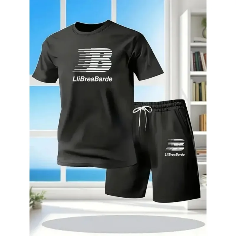 New Men's Summer Short Sleeved T-shirt Set Fashion Two-piece Sportswear Casual Shorts Sportswear Men's Sportswear Set
New Men's Summer Short Sleeved T-shirt Set Fashion Two-piece Sportswear Casual Shorts Sportswear Men's Sportswear Set