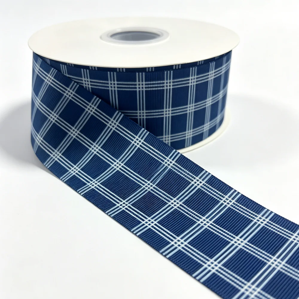 50yards Navy Grid Plaid Printed Grosgrain Ribbon for Bows Craft Materials DIY Accessories
50yards Navy Grid Plaid Printed Grosgrain Ribbon for Bows Craft Materials DIY Accessories