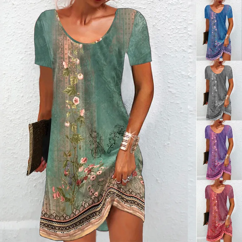 Women Sleeveless O Neck Summer New Floral Print Short Sleeves Mini Dress Summer Sexy Dress
Women Sleeveless O Neck Summer New Floral Print Short Sleeves Mini Dress Summer Sexy Dress